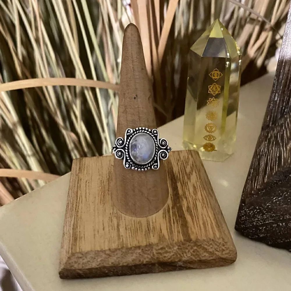 Moonstone Sterling Silver Ring Size 9